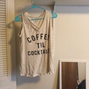 Graphic “coffee til cocktails” tee worn once